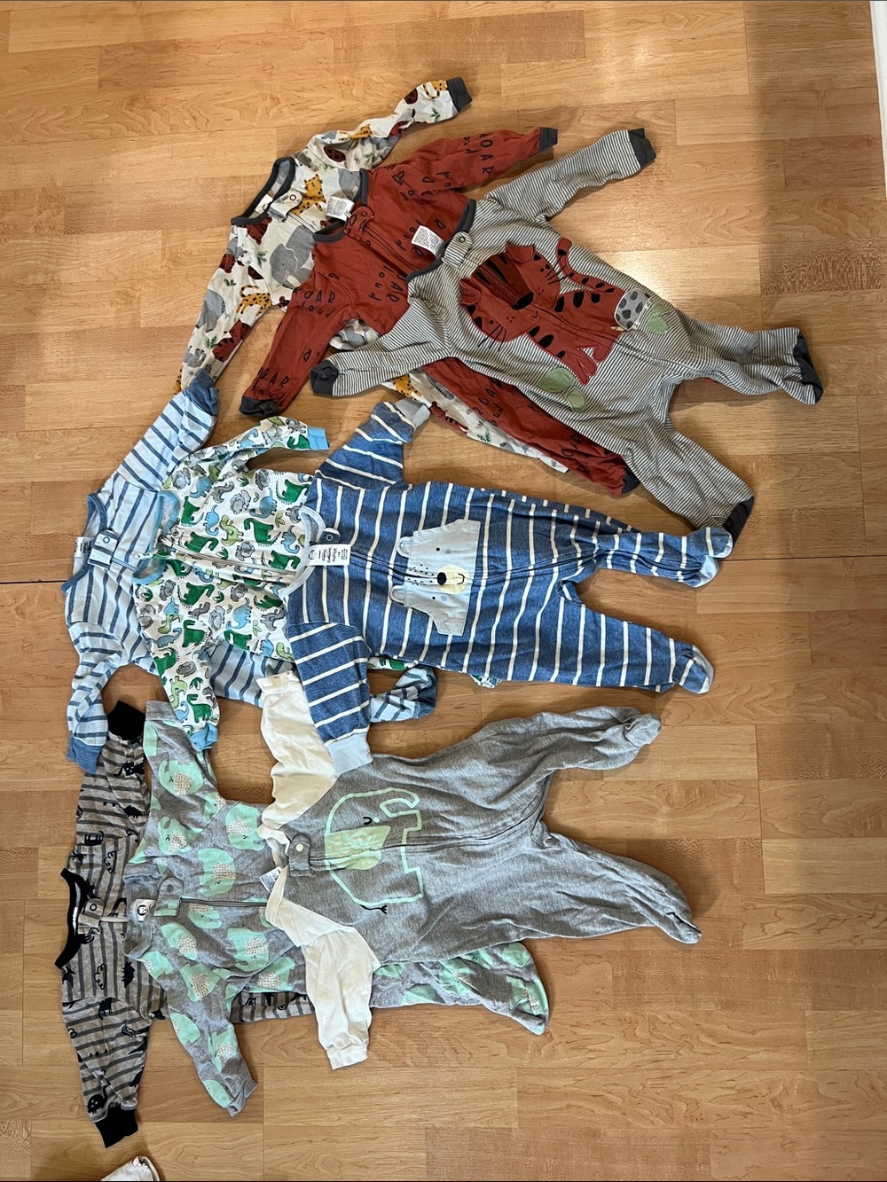 Lot of 9 Gerber Baby Footies Sleep n Play Zipper Pajama 3-6M 6M